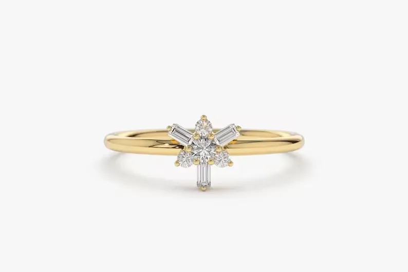 0.12CTW Multi Stone Lab Grown Diamond Engagement Ring