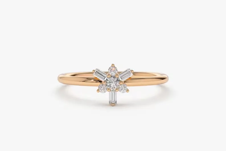 0.12CTW Multi Stone Lab Grown Diamond Engagement Ring