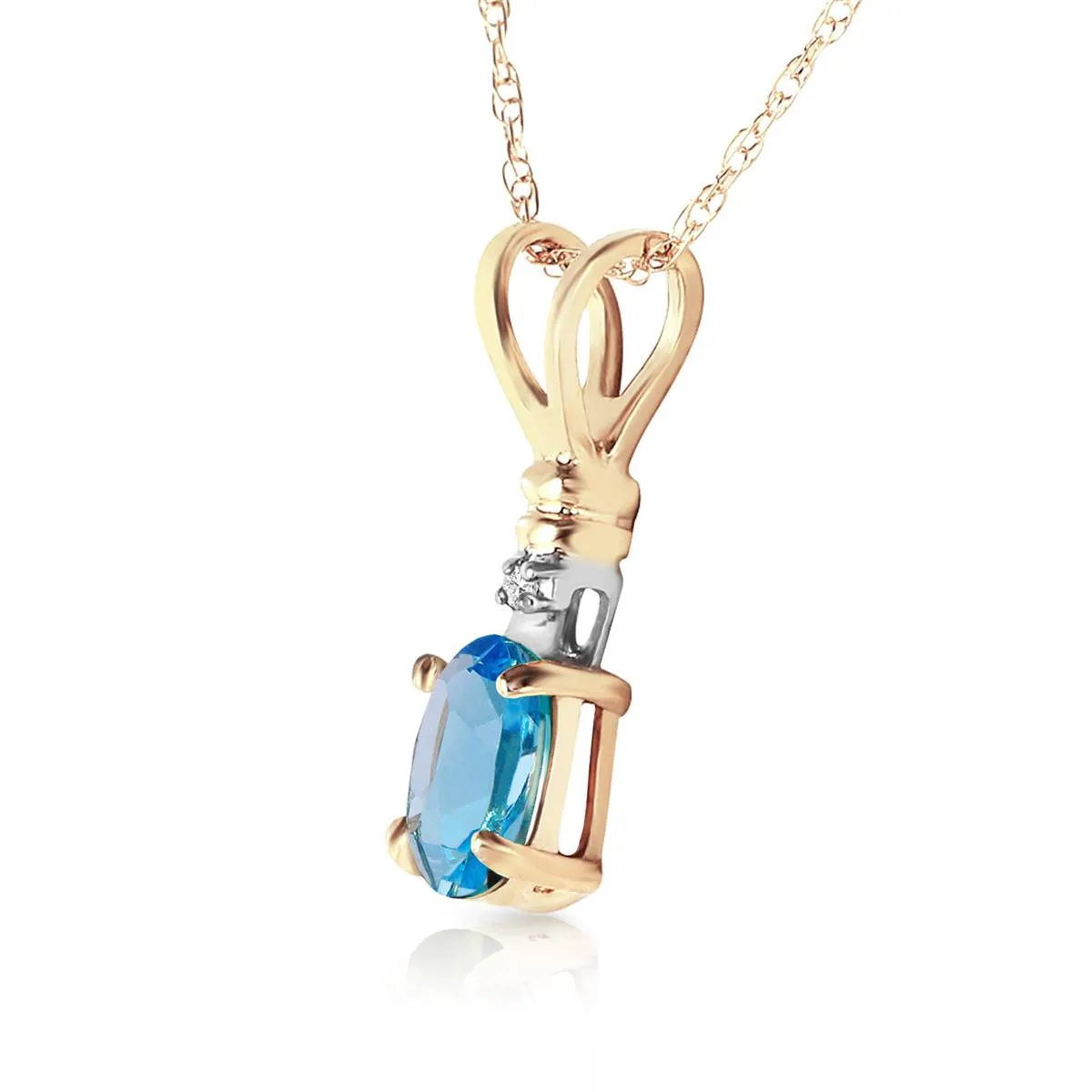 0.46 Carat 14K Solid Yellow Gold Unlimited Flair Blue Topaz Necklace