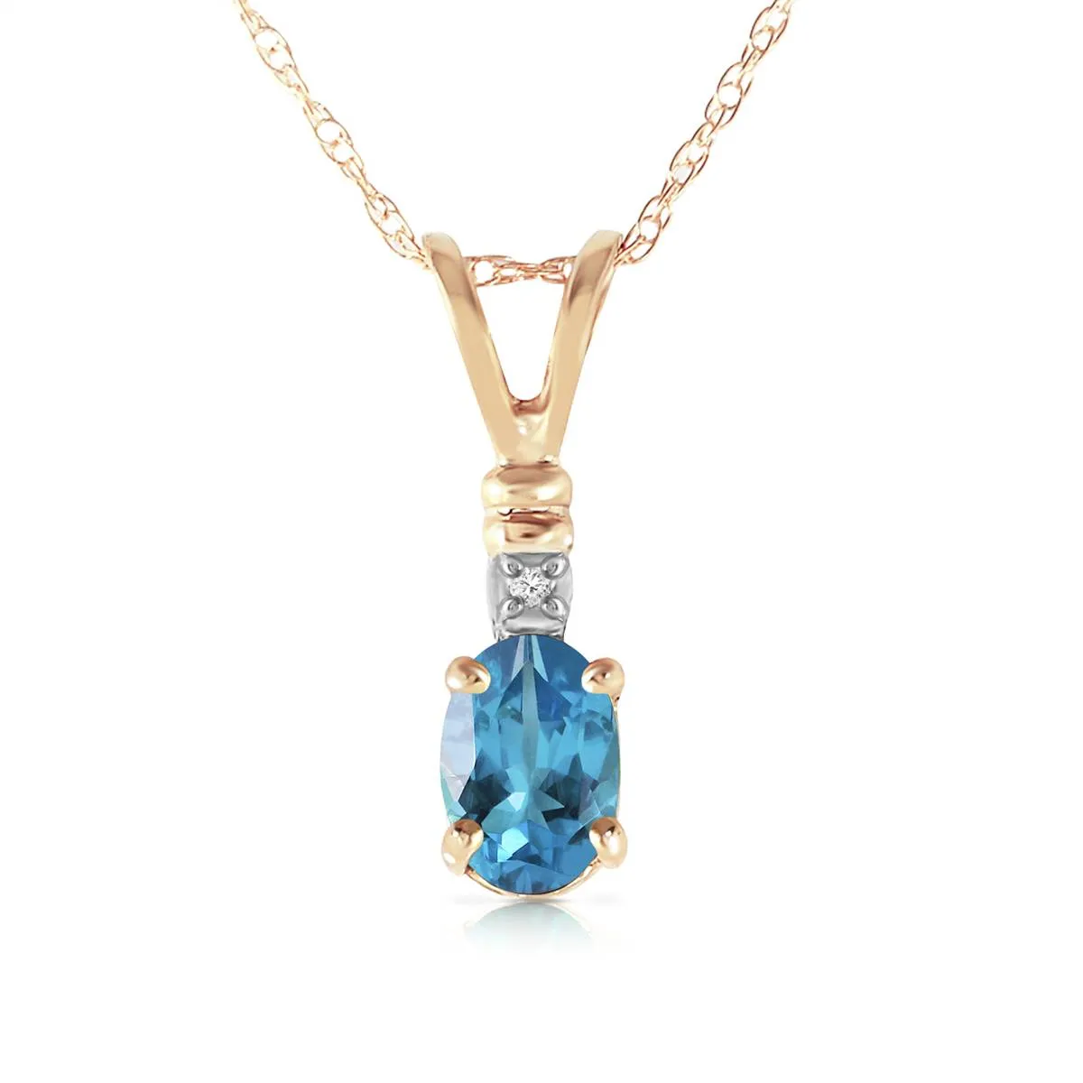 0.46 Carat 14K Solid Yellow Gold Unlimited Flair Blue Topaz Necklace