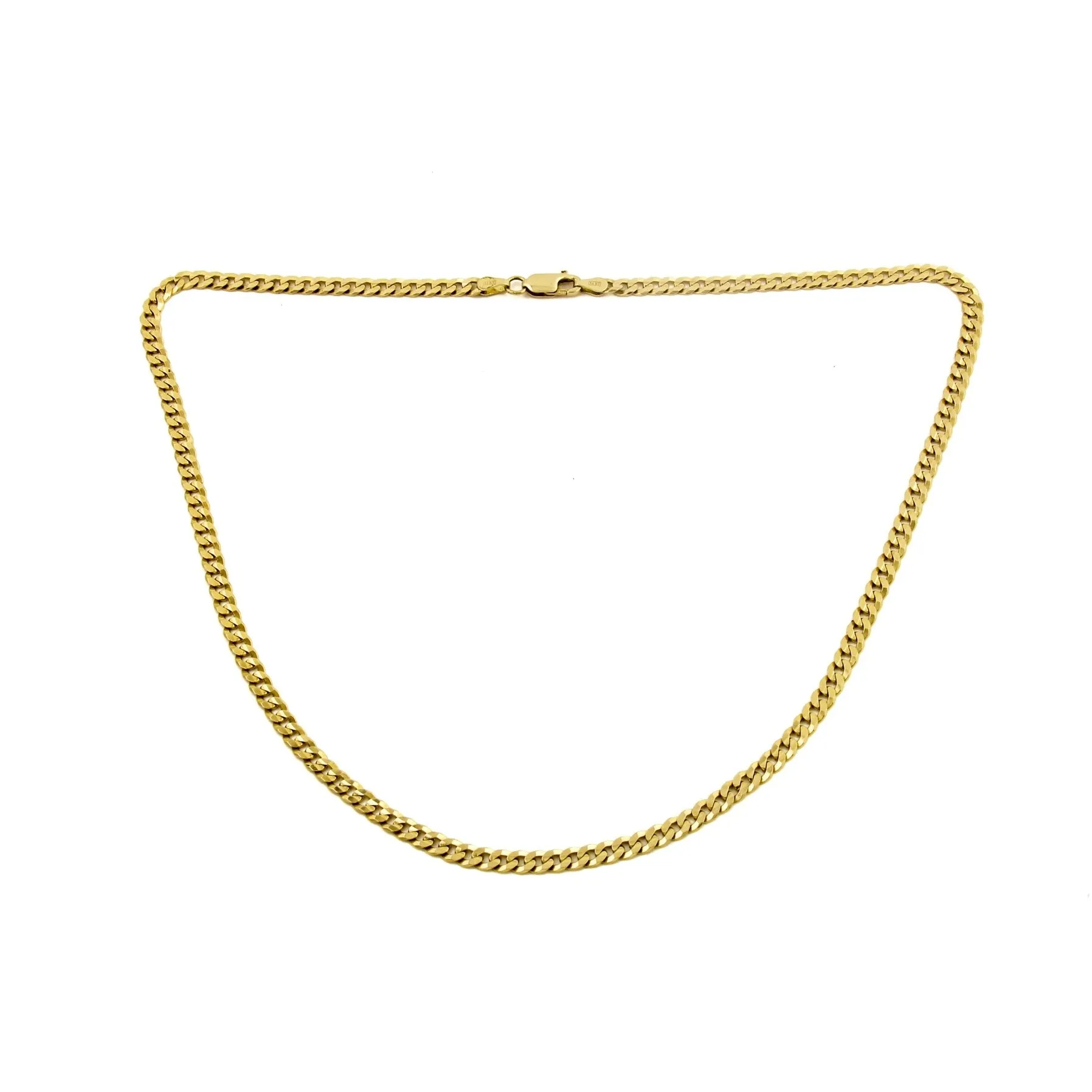 14k Yellow Gold Curb Link Chain Necklace