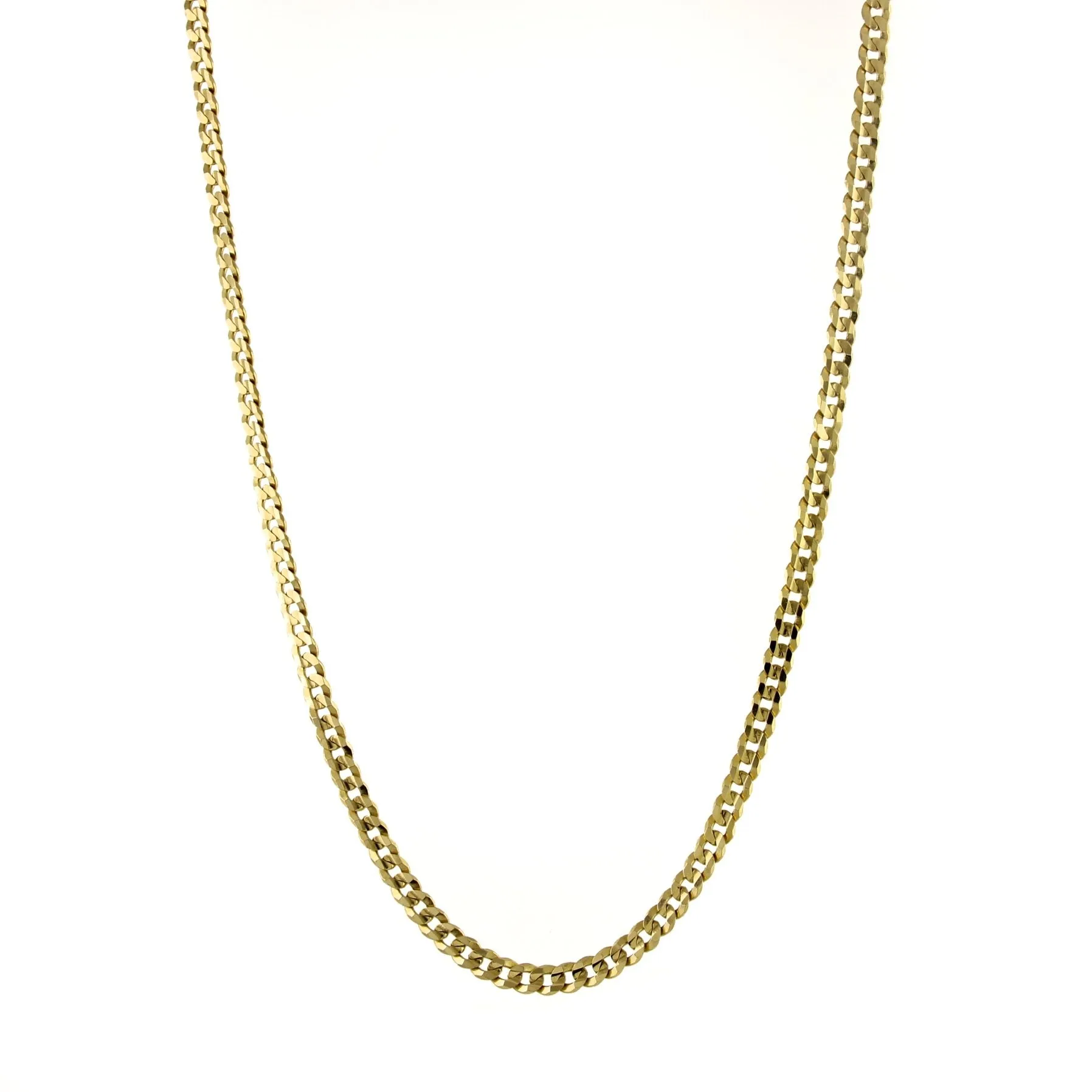 14k Yellow Gold Curb Link Chain Necklace