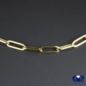 14K Yellow Gold Paper Clip Link Chain Necklace 24"