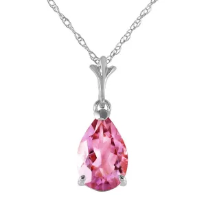 1.5 Carat 14K Solid White Gold Permit Yourself Pink Topaz Necklace