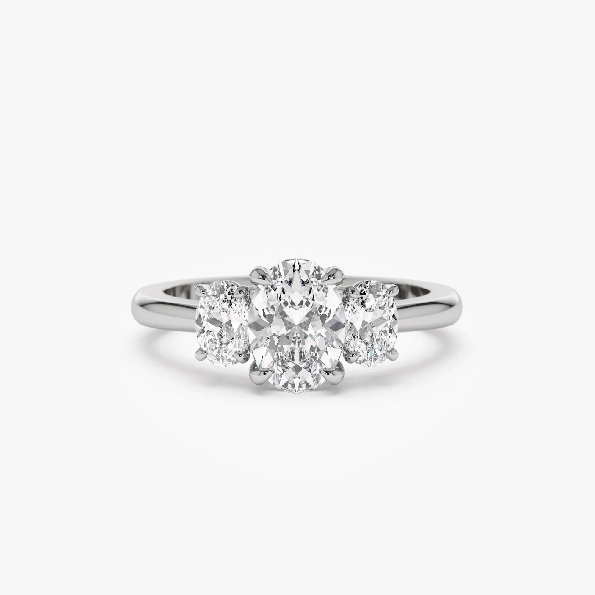 1.50 ctw 14k Oval Shape Lab-Grown Diamond Three Stone Engagement Ring - Serena