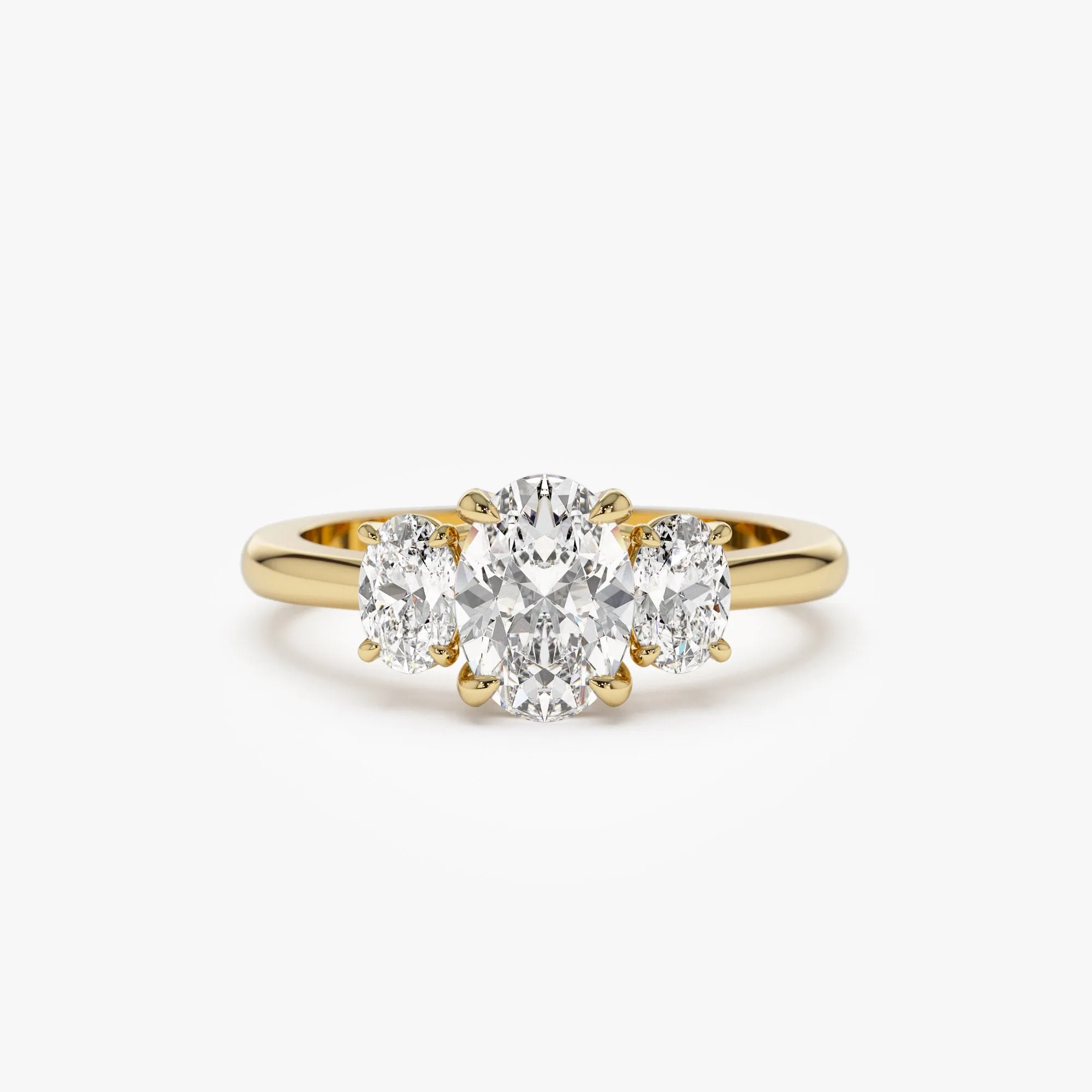 1.50 ctw 14k Oval Shape Lab-Grown Diamond Three Stone Engagement Ring - Serena