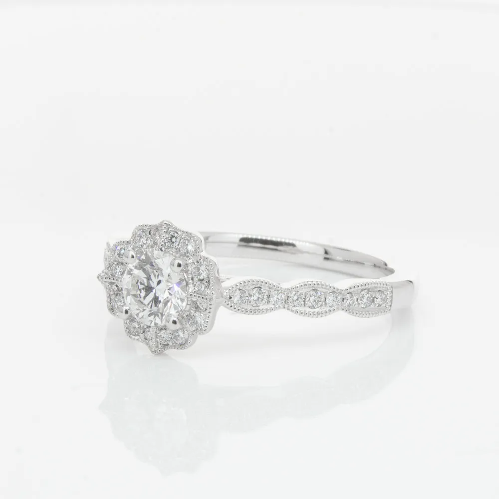 18ct White Gold .40ct Diamond Paramount Ring