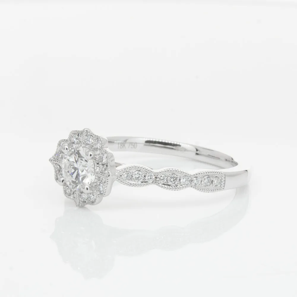 18ct White Gold .40ct Diamond Paramount Ring