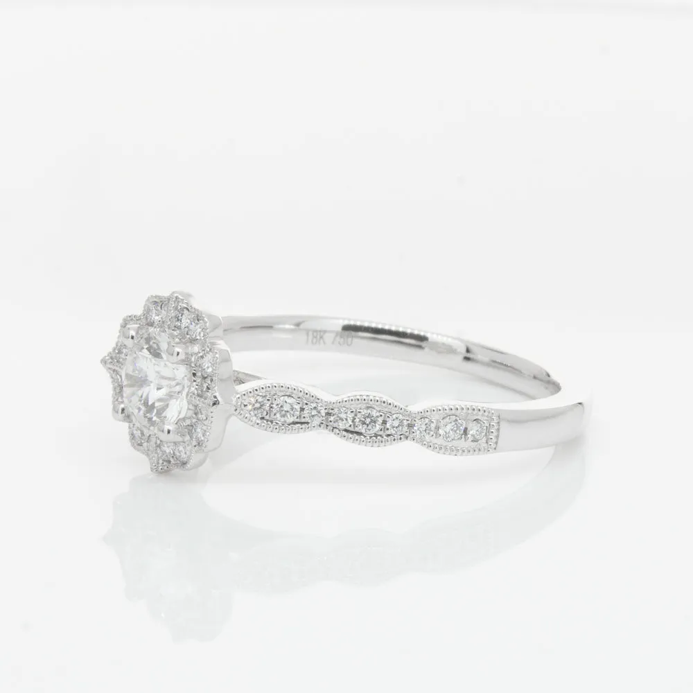 18ct White Gold .40ct Diamond Paramount Ring