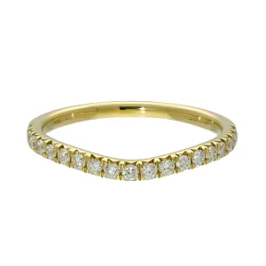 18ct Yellow Gold Diamond Micro Claw Curved Half Eternity Ring