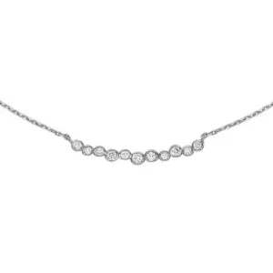 18k Gold & Diamond Medium Cascade Bar Necklace