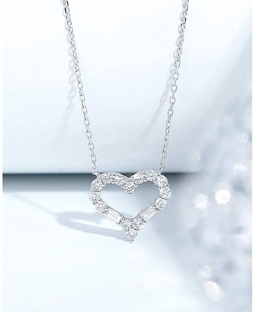 18K Gold Heart Necklace with Diamonds 1/3 Cttw