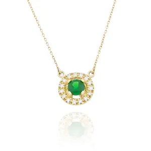 18kt Gold Tsavorite and Diamond Necklace