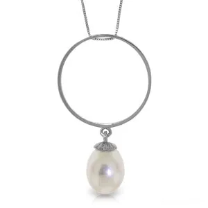 4 Carat 14K Solid White Gold Necklace Briolette Pearl