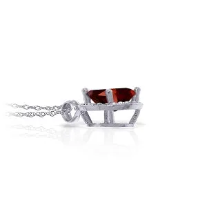 4.06 Carat 14K Solid White Gold Love Is Here Garnet Diamond Necklace