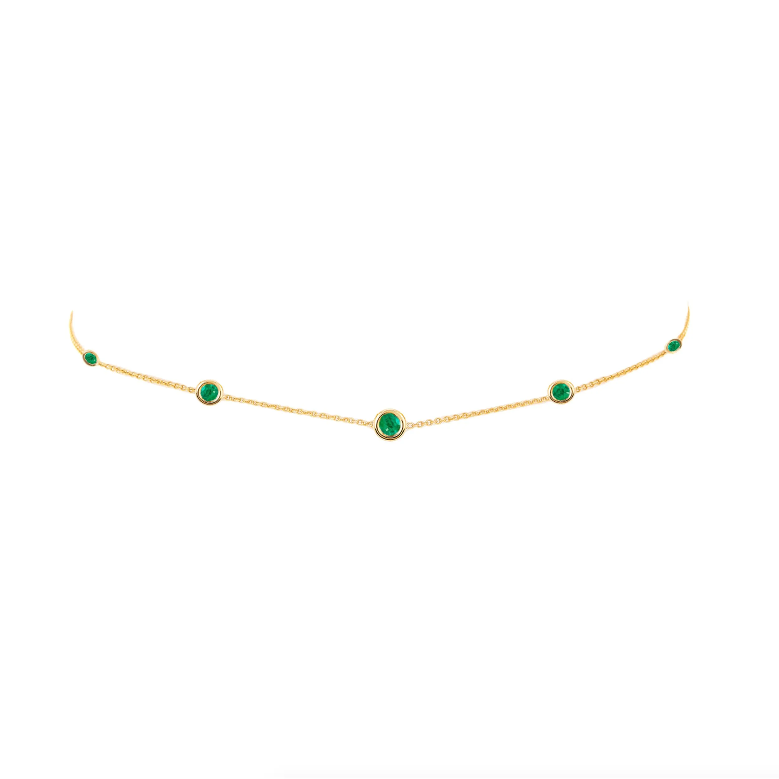 5 Emerald Orbit Bezel Choker | Ready to Ship