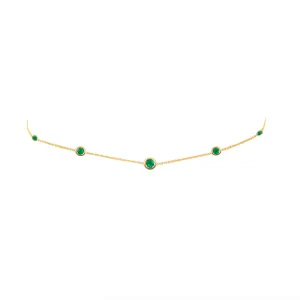 5 Emerald Orbit Bezel Choker | Ready to Ship