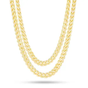 6mm 14K Gold Stainless Steel Franco Choker Set