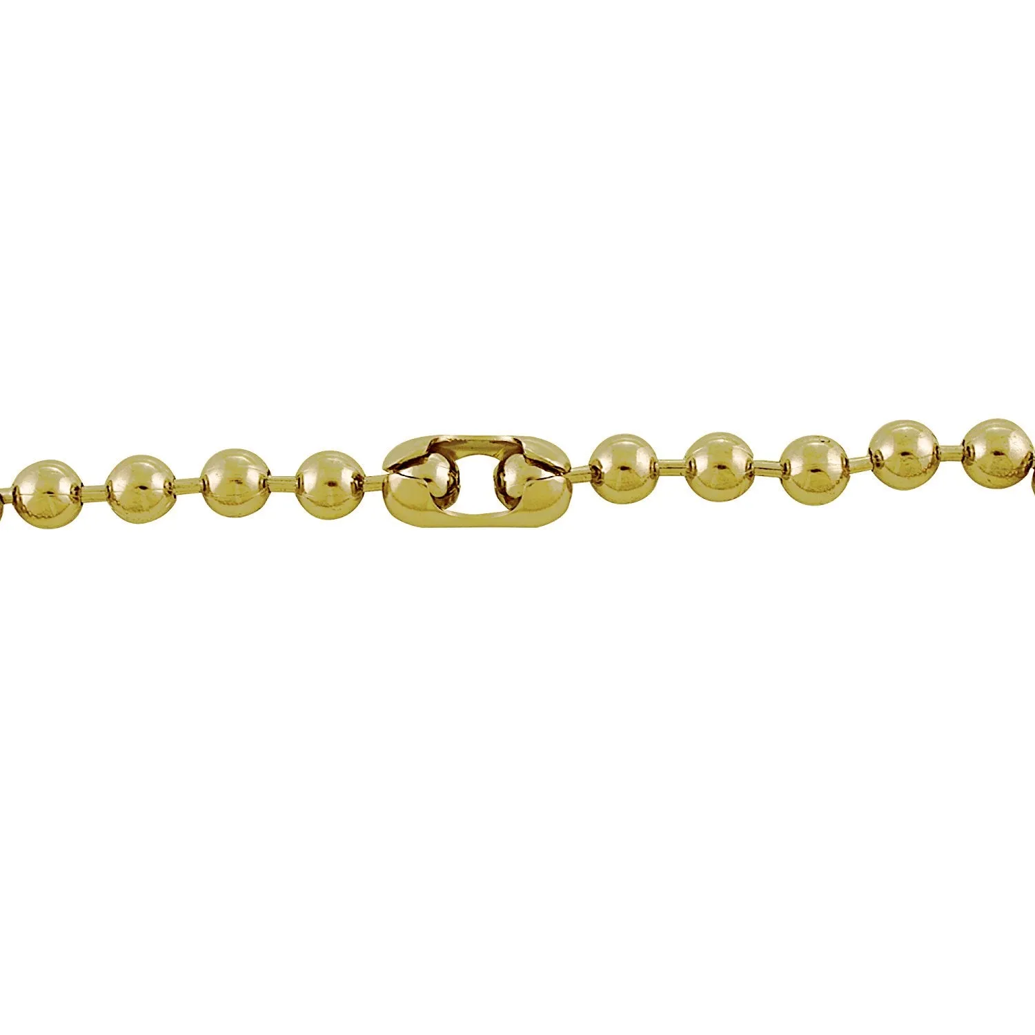 9.5mm Extra Large Gold Brass Ball Chain Mens Necklace