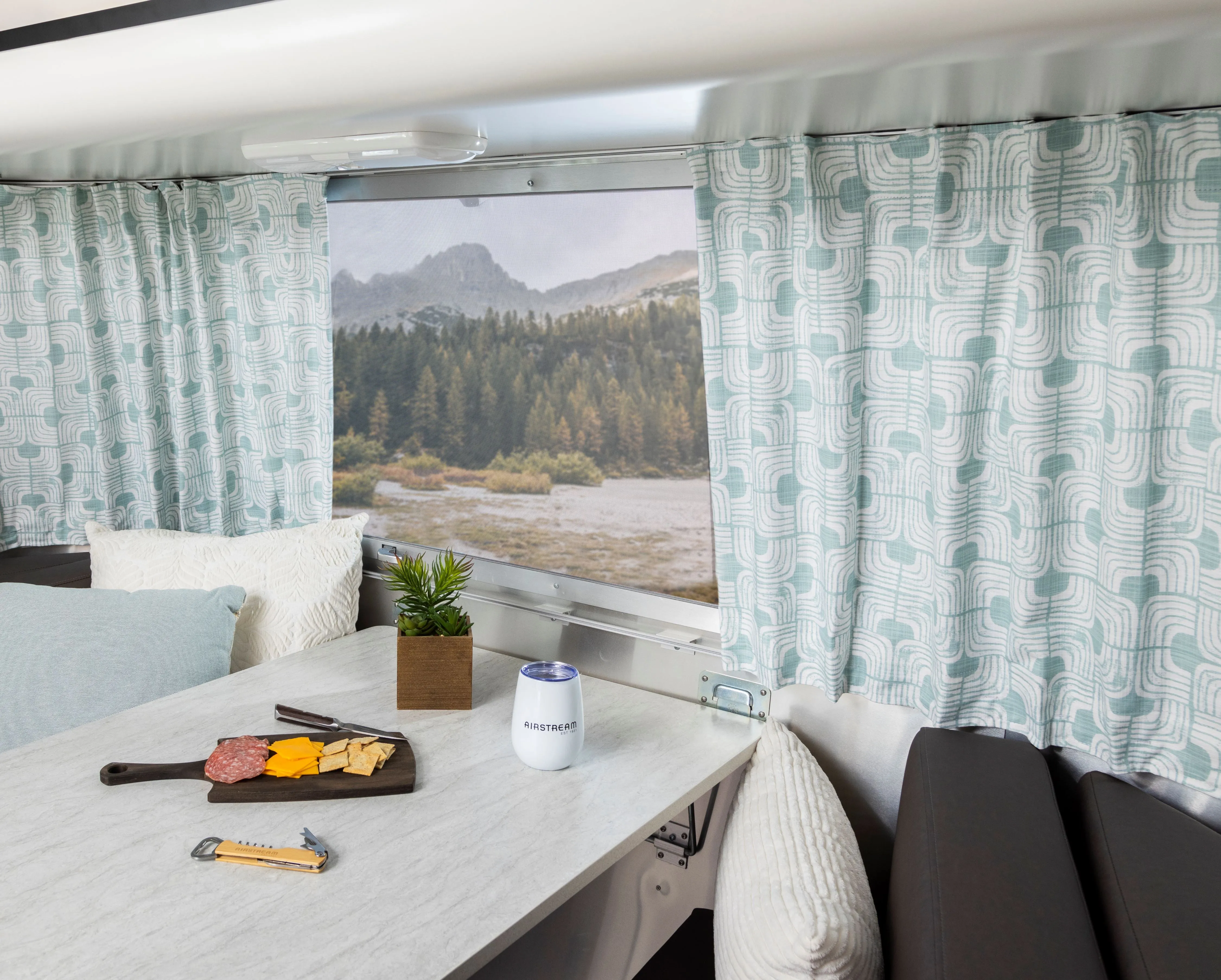 Airstream Printed Custom Curtains for International Serenity Travel Trailers