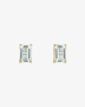 Amalfi Emerald Cut Green Amethyst Studs