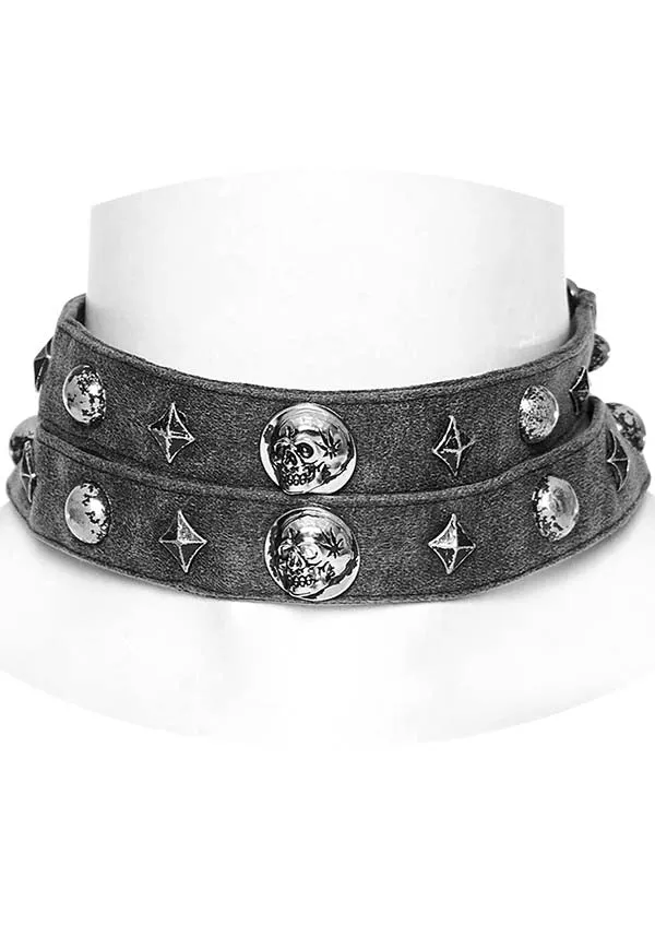 Amaris [Grey] | STUDDED CHOKER