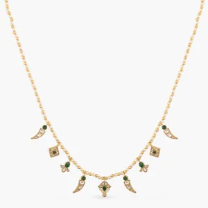 Anne Floral Jadau Silver Necklace