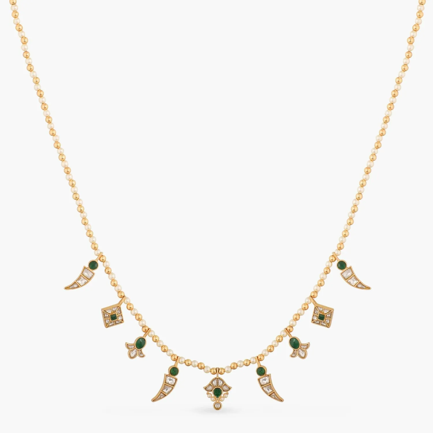 Anne Floral Jadau Silver Necklace