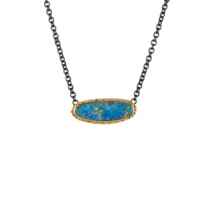 Australian Opal Oblong Contrast Necklace