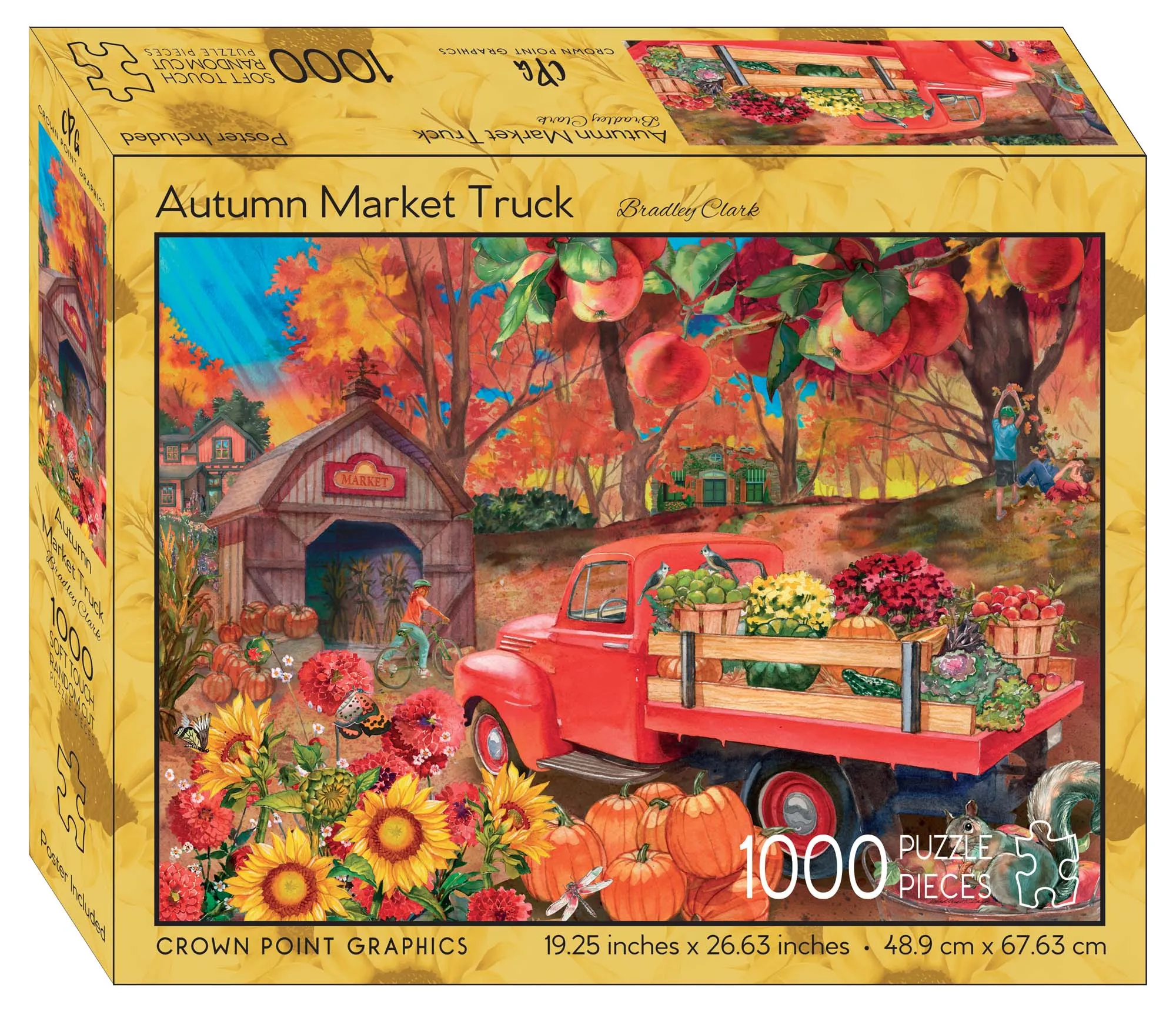 Autumn Market Truck - 1000 piece jigsaw puzzle with poster