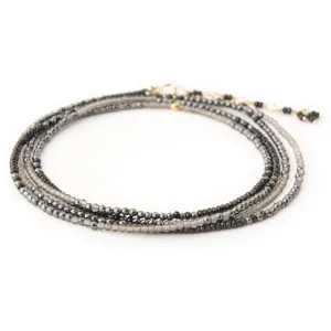 Black Ombre Wrap Bracelet/Necklace