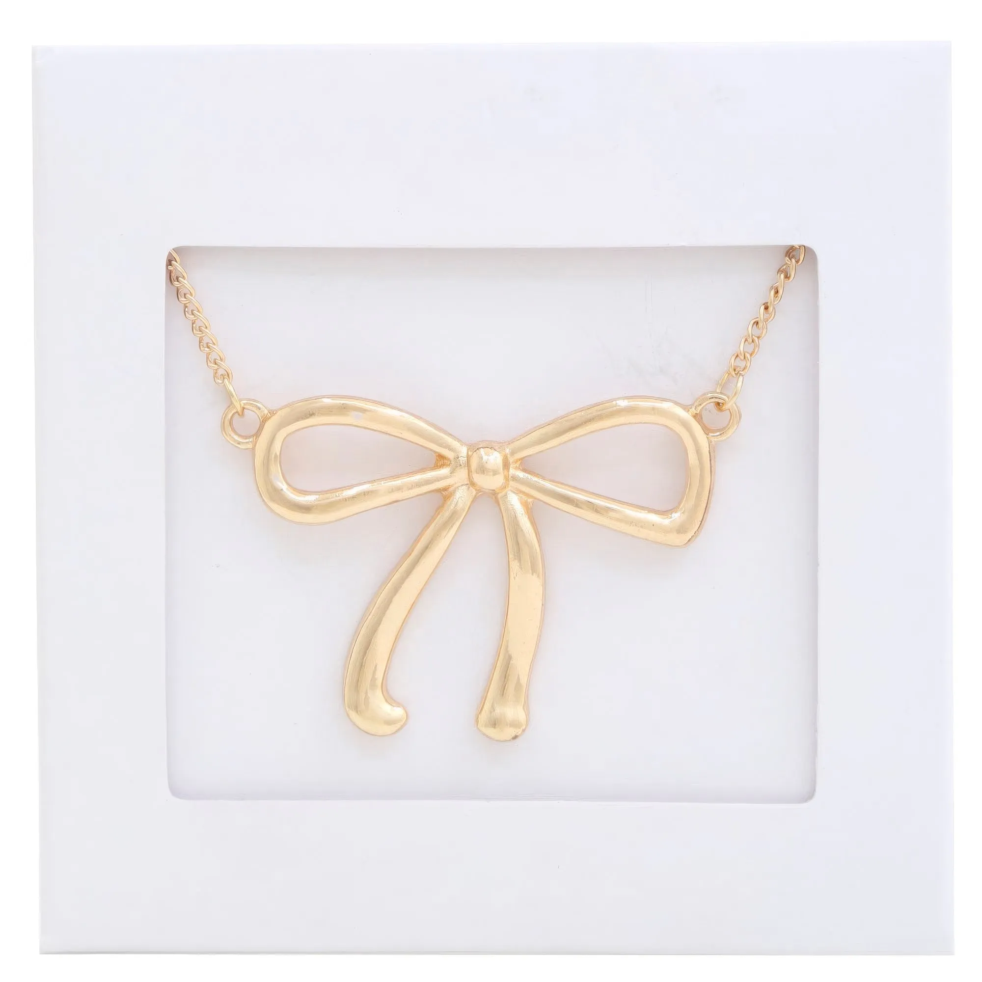 Bow Pendant Metal Necklace