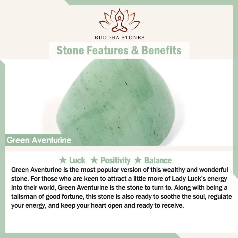 Buddha Stones 925 Sterling Silver Green Aventurine Four Leaf Clover Luck Leather Rope Necklace Pendant