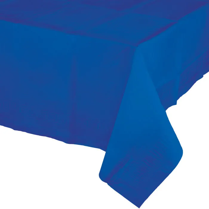 Bulk Cobalt Blue Paper Table Covers 54" x 108" (6 per Case)