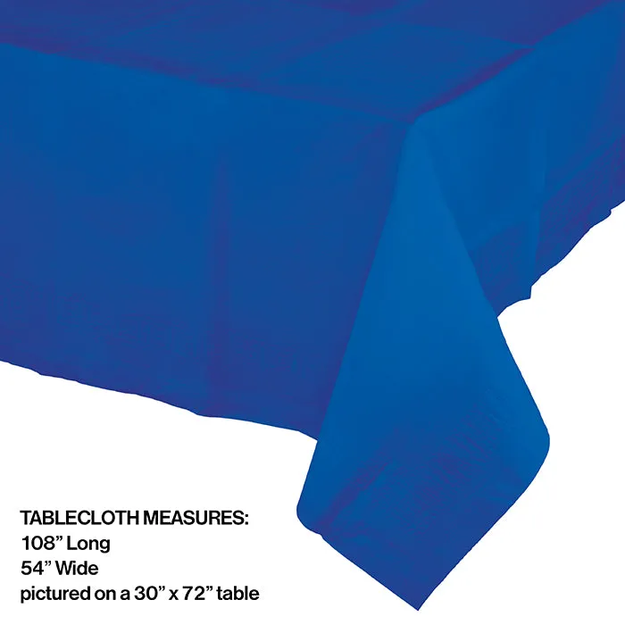 Bulk Cobalt Blue Paper Table Covers 54" x 108" (6 per Case)