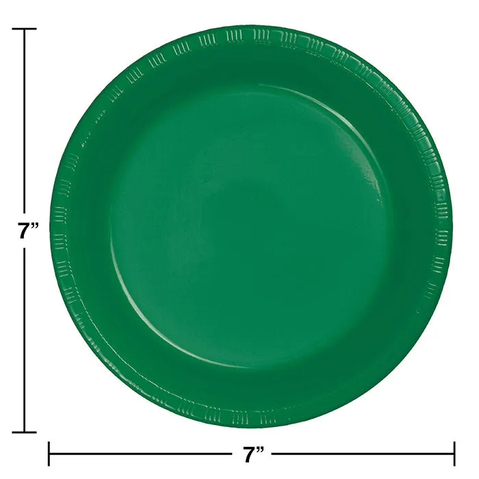 Bulk Emerald Green 6.75 inch Plastic Dessert Plates (240 per Case)