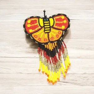 Butterfly Beaded Barrettes with Fringes (16)