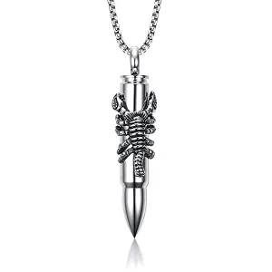 Classy Men Scorpion Bullet Pendant Necklace