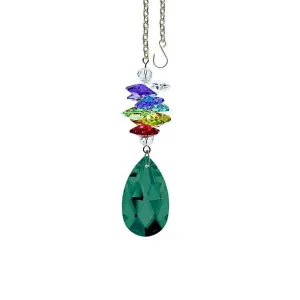 Crystal Ornament Emerald Crystal Almond Prism Colorful Swarovski Crystals 3-1/2-inch