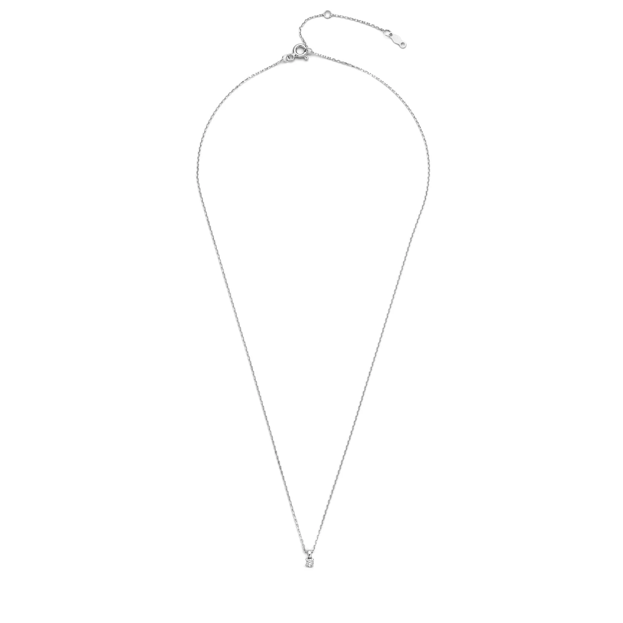 De la Paix Céline 14 karat white gold necklace with diamond 0.05 carat