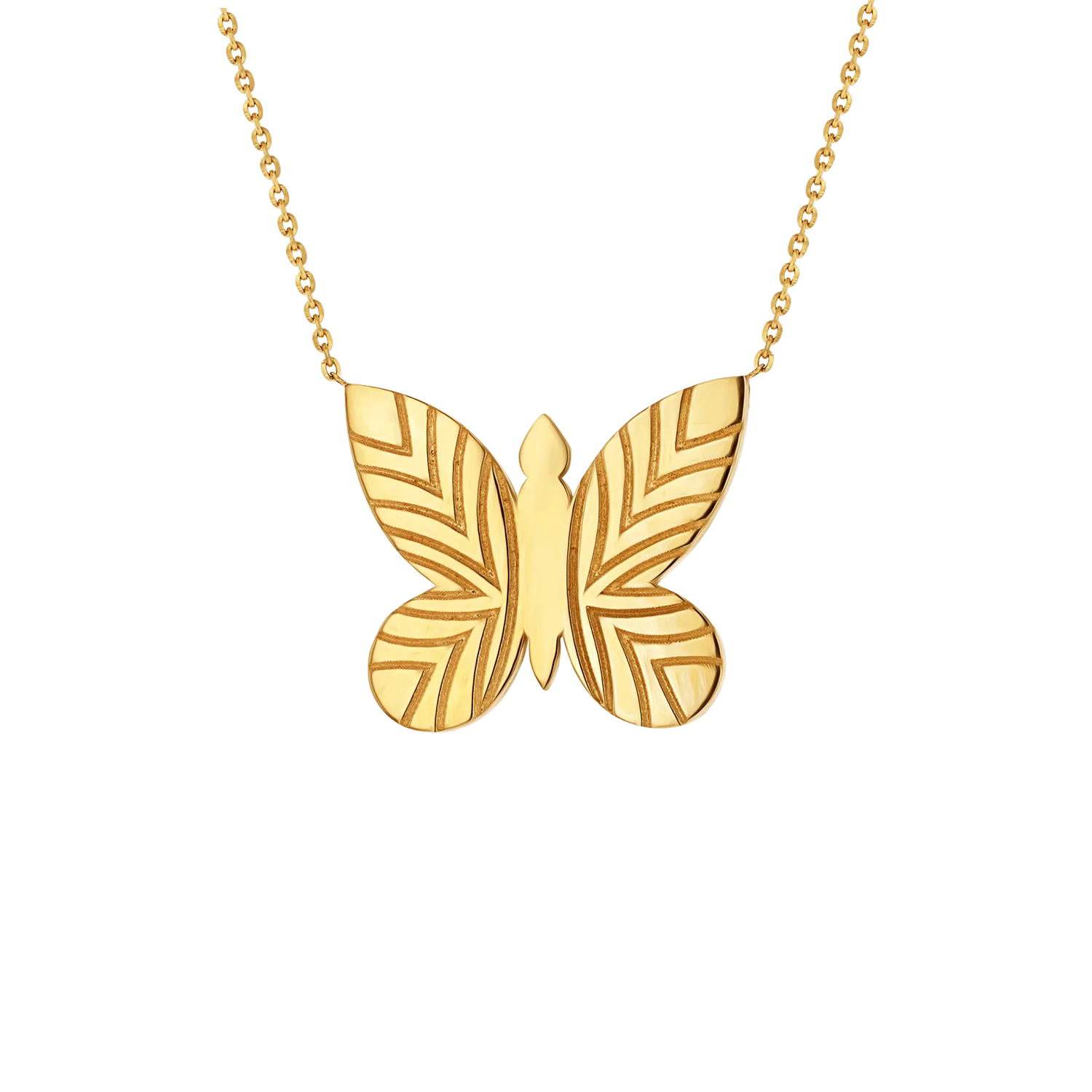 Diamond Abalone Inlay Butterfly Necklace