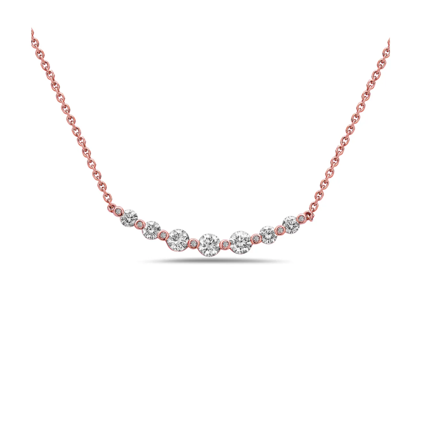 Diamond Curved Bar Necklace