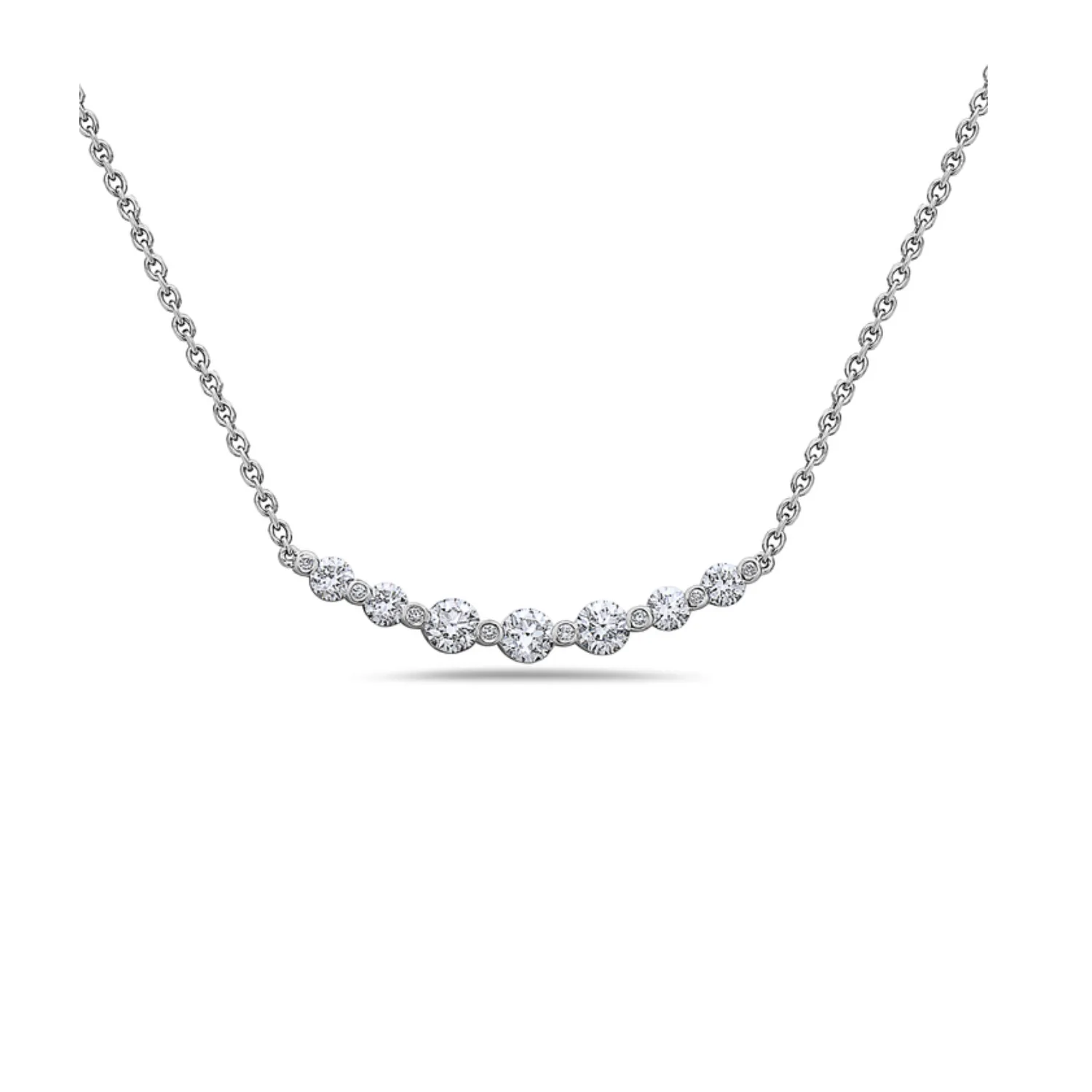 Diamond Curved Bar Necklace