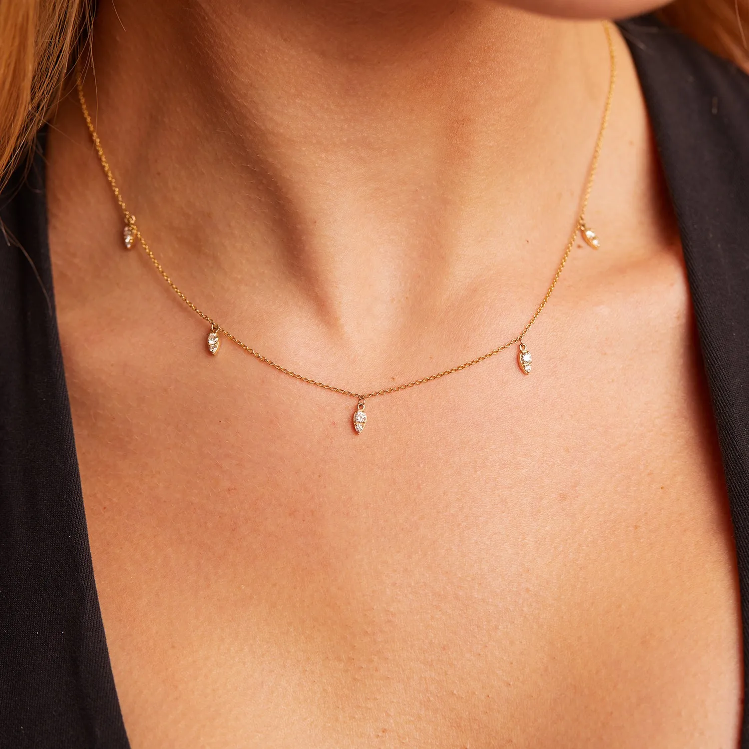 Diamond Pear Drop Necklace