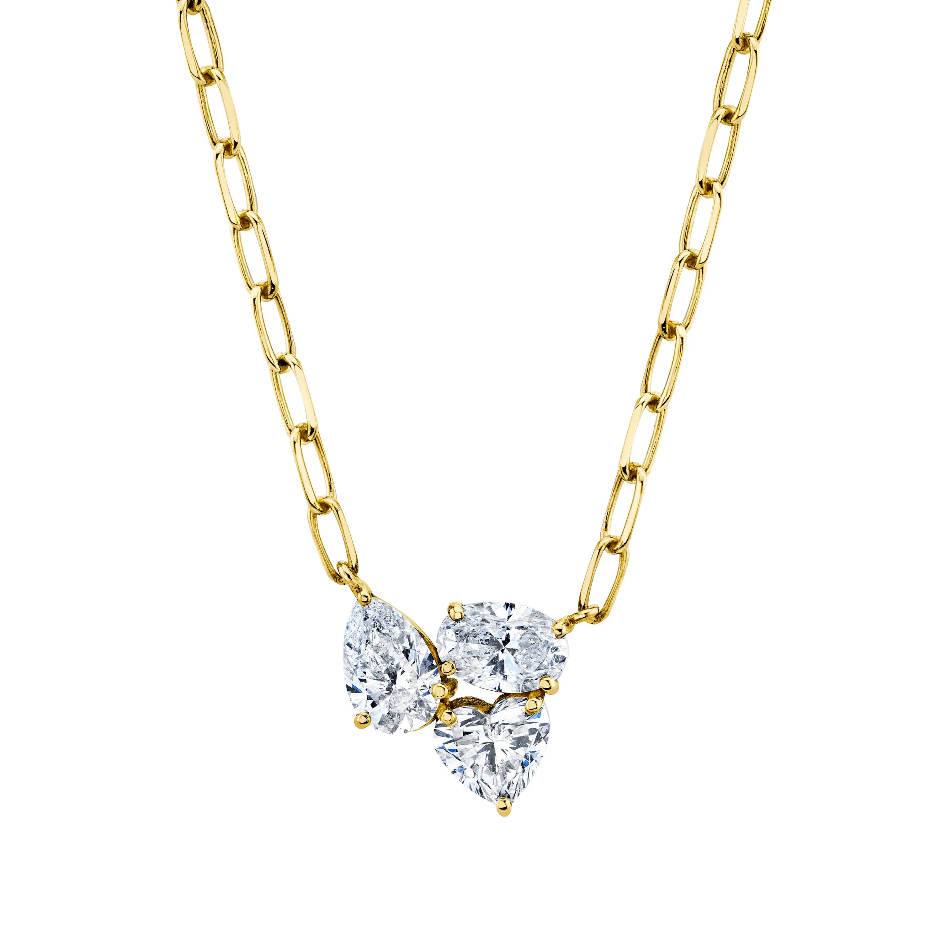 DIAMOND TRIPLE GEM PENDANT