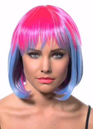 Eliza Pink & Blue Two-Tone Deluxe Bob Wig