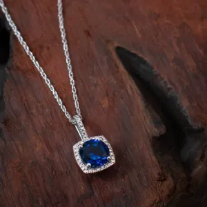 Feel the Love All Around You: Blue Sapphire and Diamond Necklace