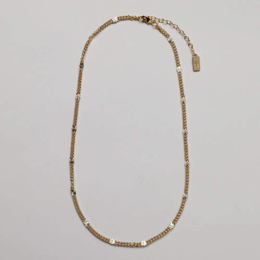 Fingerprint Chain, 18K Goldplated,  40 / 45 cm   5 cm extender