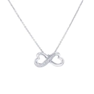 Follow Your Heart Silver Diamond Necklace