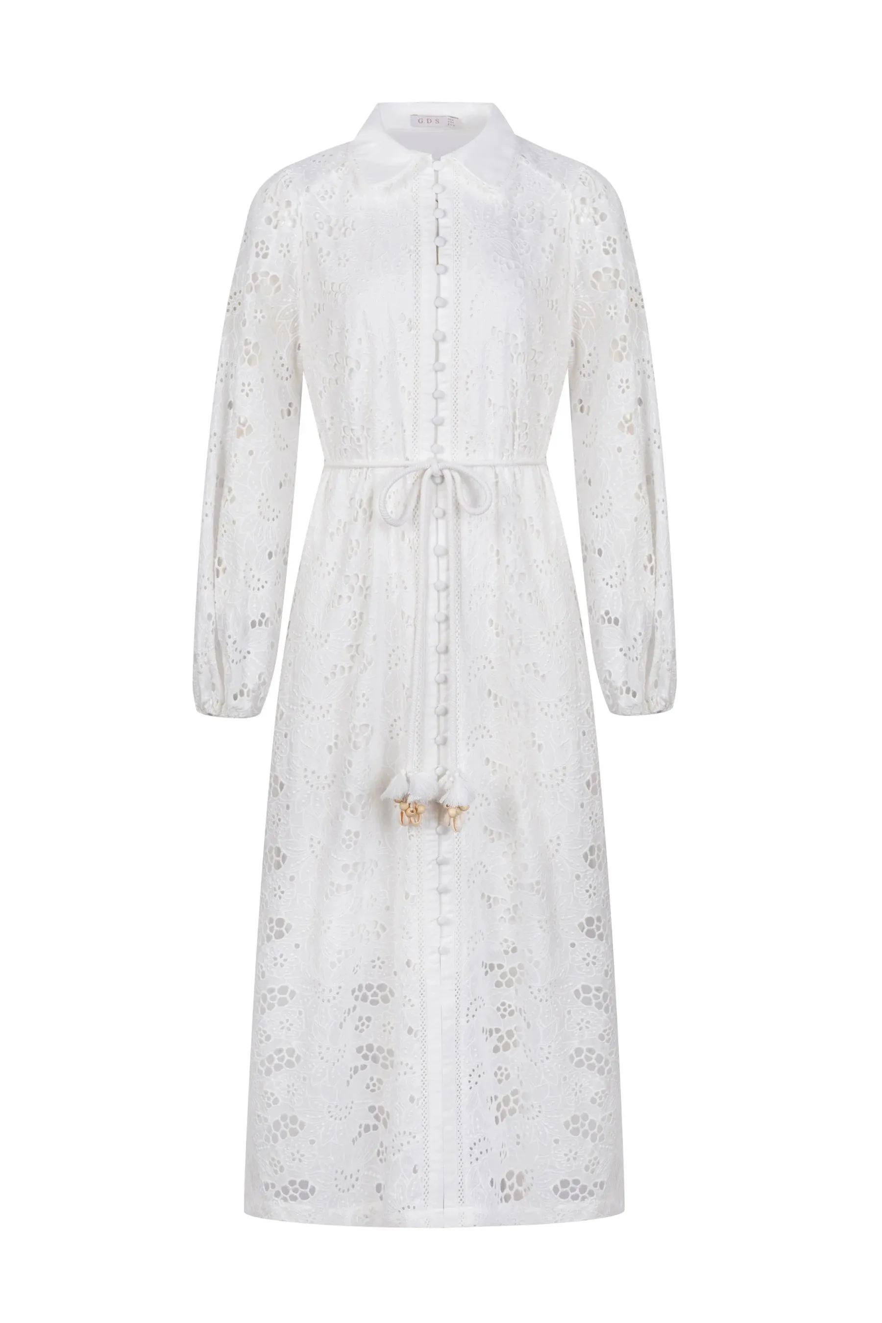 GDS Rosie Embroidered Long Dress  | White